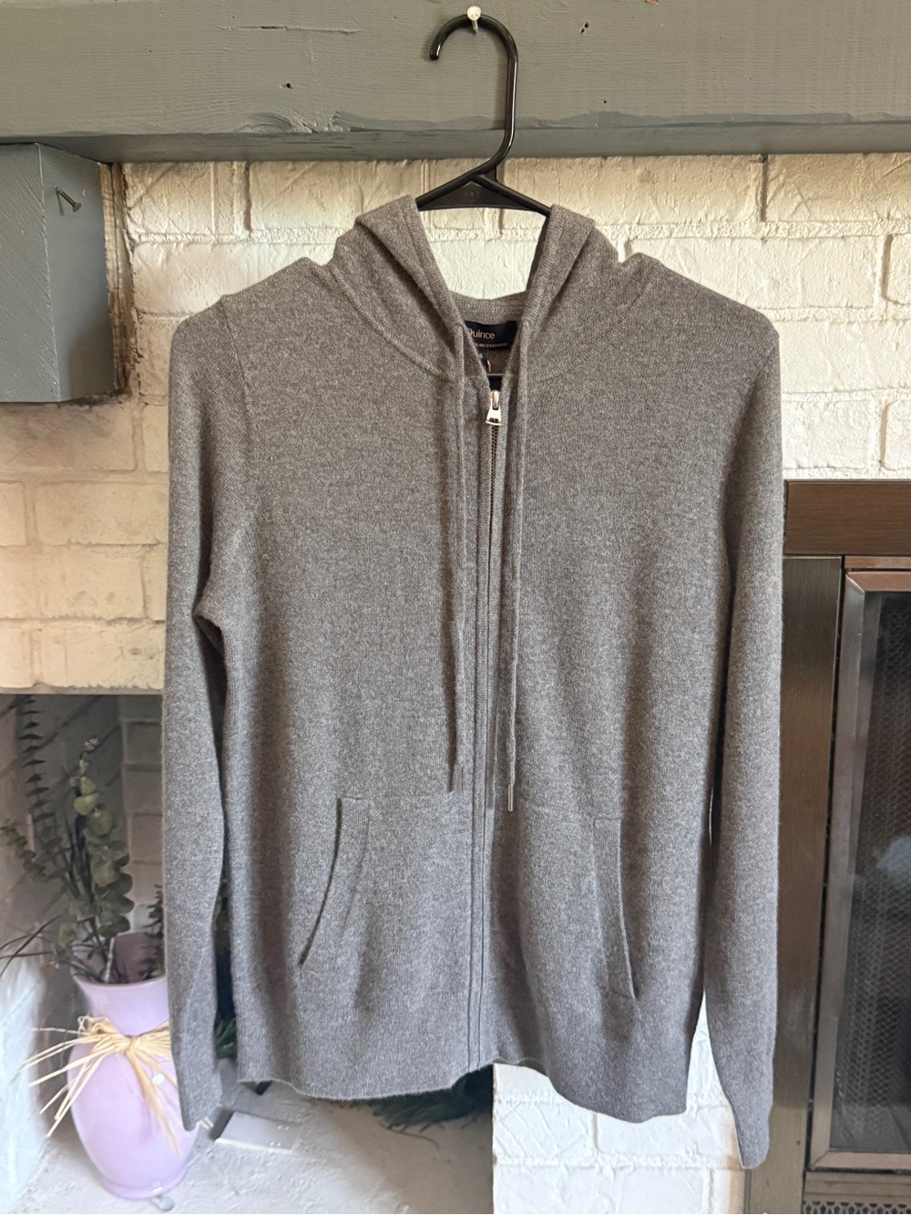 NWT Quince 100% Mongolian Cashmere Full Zip Hoodie Elk Brown Small